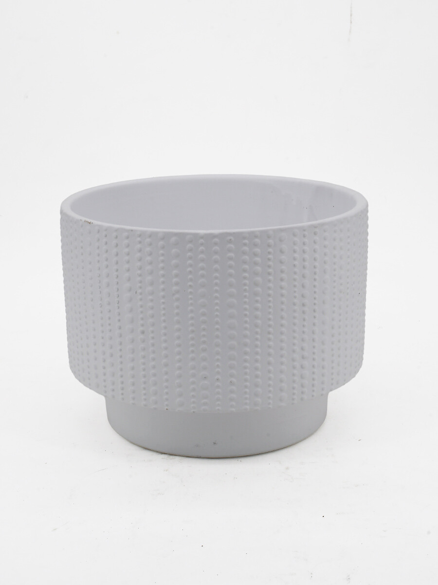 MACETA DECORATIVA LINEAS - BLANCO 