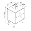 Mesa de luz Nordica - 1 cajón - Blanca y Miel Mesa de luz Nordica - 1 cajón - Blanca y Miel