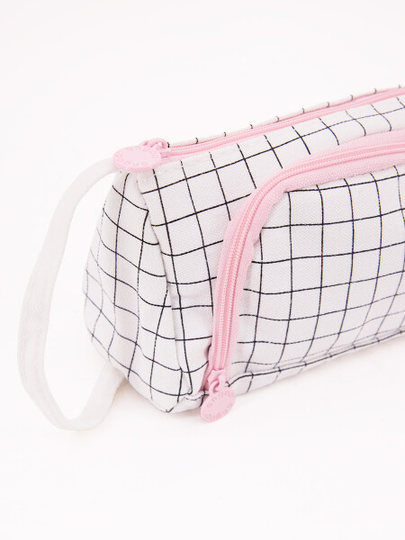 CARTUCHERA DOBLE CIERRE BLANCO