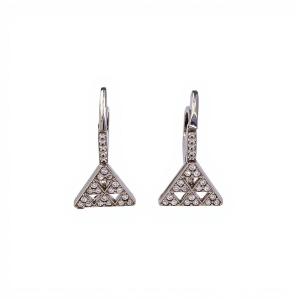 Caravanas Triángulo-Plata 925-Piedra Zirconia-CA3076 conpiedra