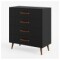 Cómoda Cajonera Padua 4 Cajones Blanca Negro