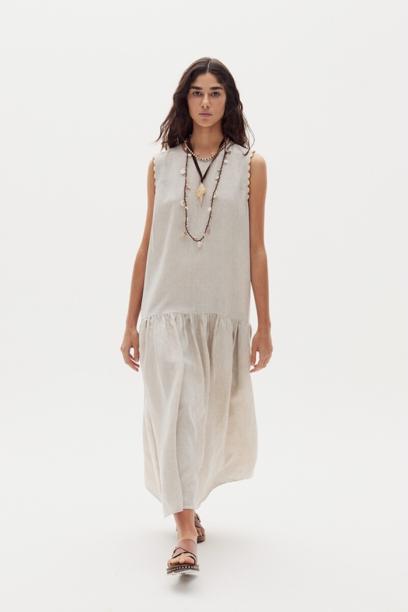 Vestido Cleo en Lino - Natural 