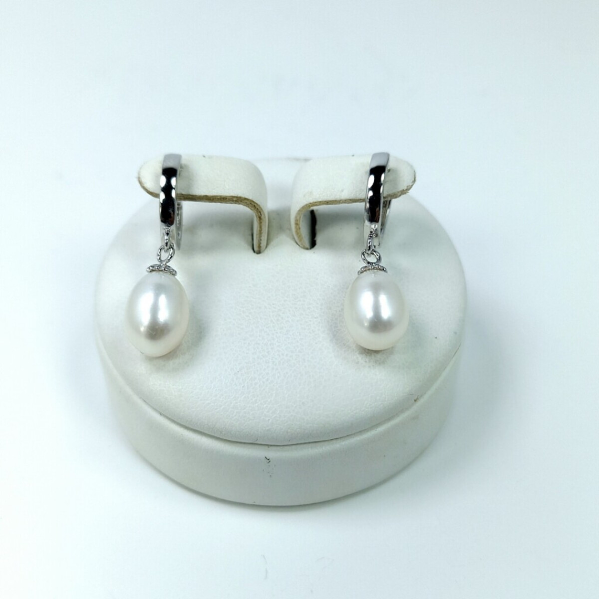 Par de aros de Plata 925 Diámetro 1.1 cm - Perla de Río 