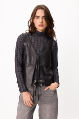 Chaleco Leather Dual Negro