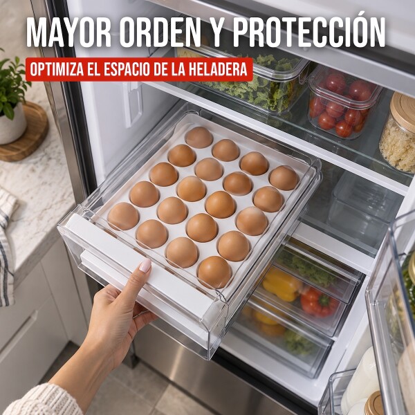 Huevera Caja Almacenamiento De Huevos Doble Capa 40 Unidades Organizador refrigerador cocina IMBACK Color Blanco Huevera Caja Almacenamiento De Huevos Doble Capa 40 Unidades Organizador refrigerador cocina IMBACK Color Blanco