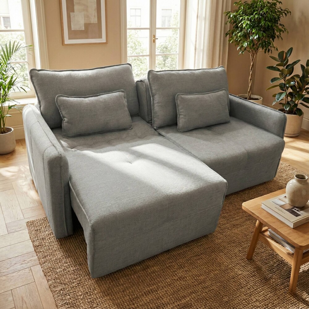 Sillón Cama Céline 3 Cuerpos - Extensible Gris
