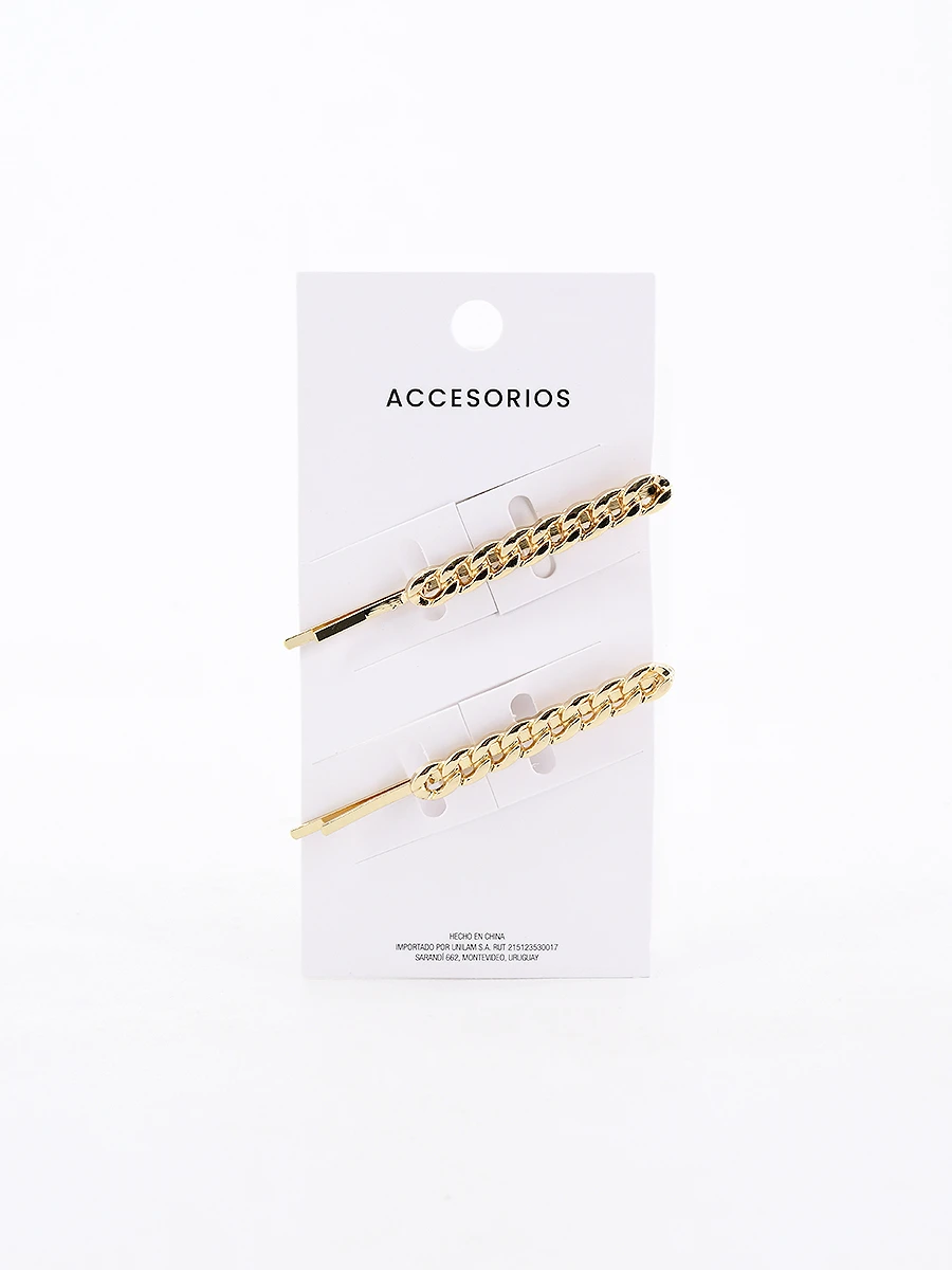 BROCHE PACK x 2 - DORADO 