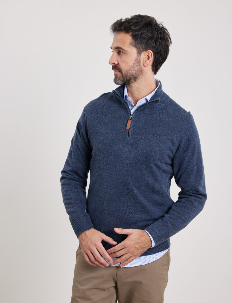 470415 SWEATER MEDIO CIERRE HARRINGTON URBAN Azul Melange