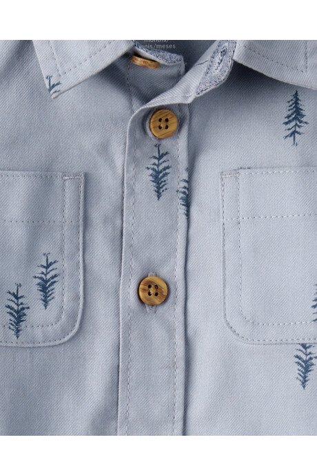 Body de algodón, tipo camisa, azul Body de algodón, tipo camisa, azul