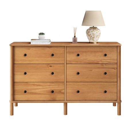 COMODA 6 CAJONES MADERA NATURAL-BEIGE CURAZAO