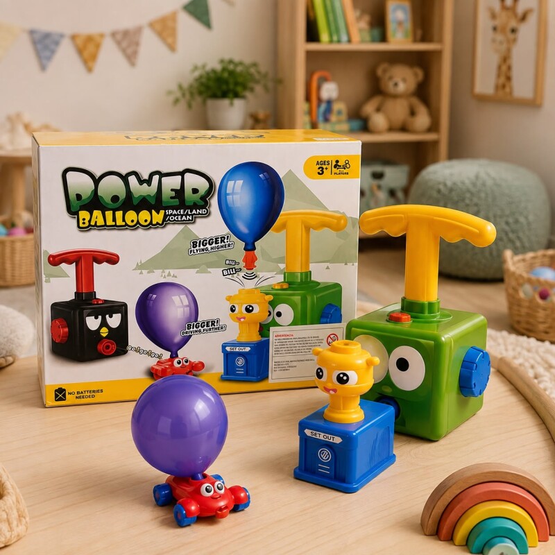 Juguete Lanzador de Autos con Globo - Power Balloon Educativo para niños Juguete Lanzador de Autos con Globo - Power Balloon Educativo para niños