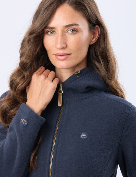 CAMPERA POLAR CON CAPUCHA Azul