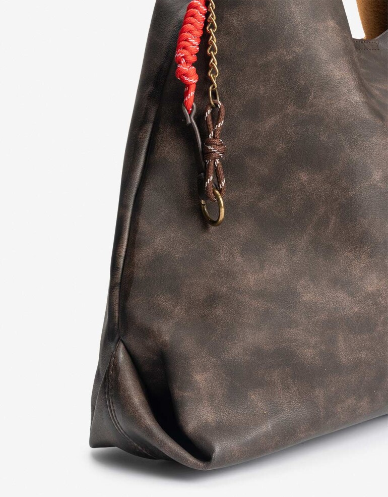 Saca Cartera Formato Saca On Adorno Extraible - Marron Medio