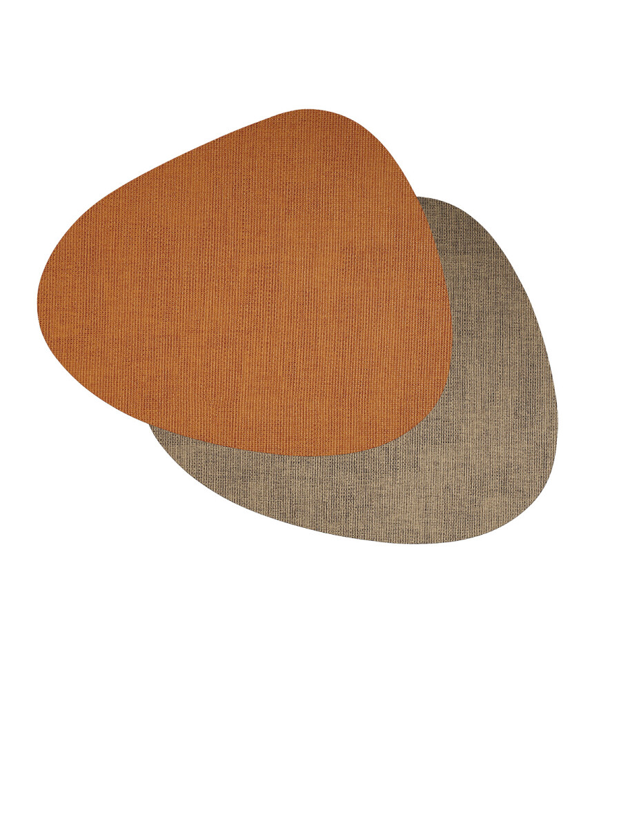 MANTEL INDIVIDUAL DOBLE CARA PREMIUM TEX 44X37CM CARAMELO/NUDE 