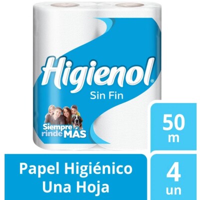 Papel Higiénico Higienol Sin Fin 50 MT X4