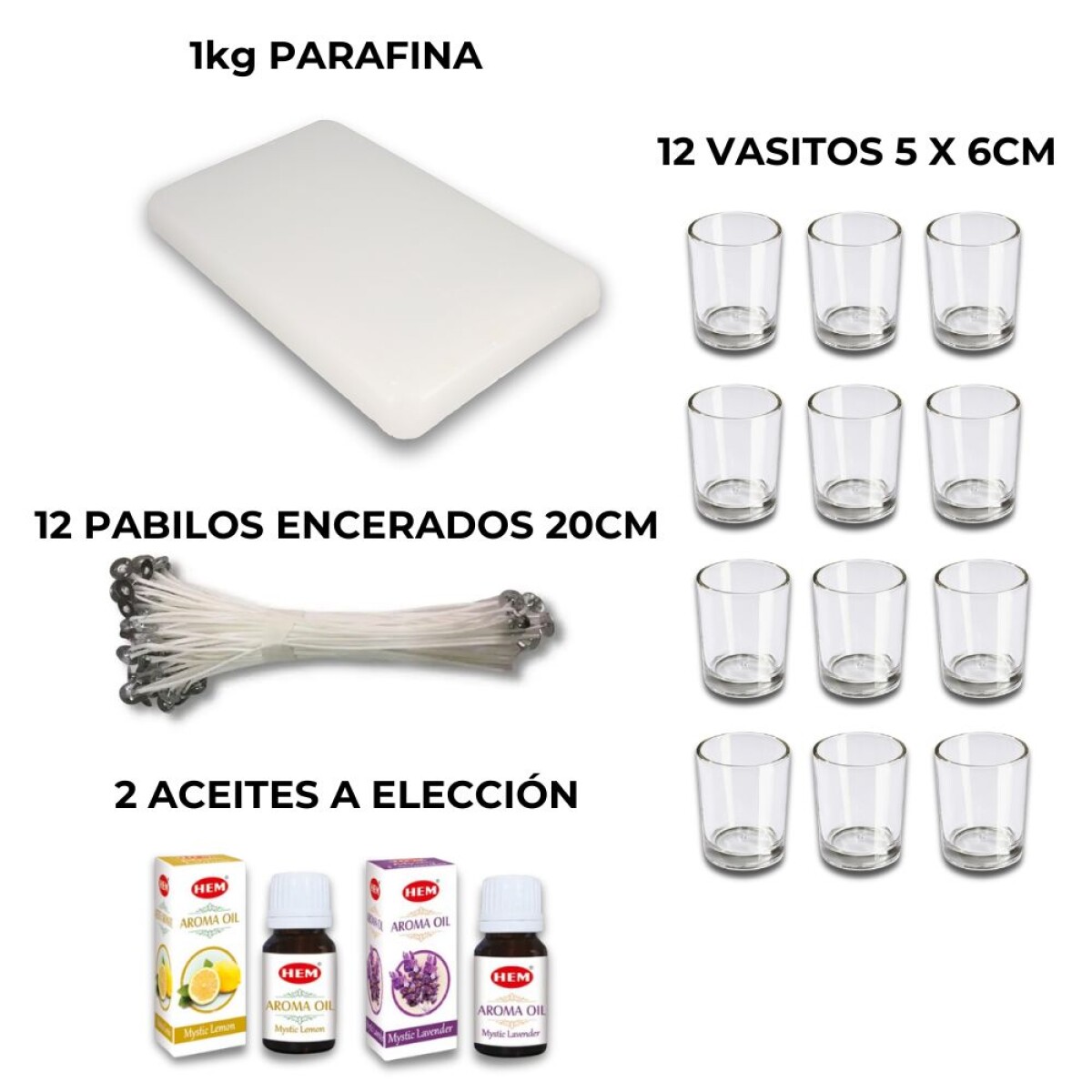 KIT DE FABRICACION DE VELAS - Parafina 