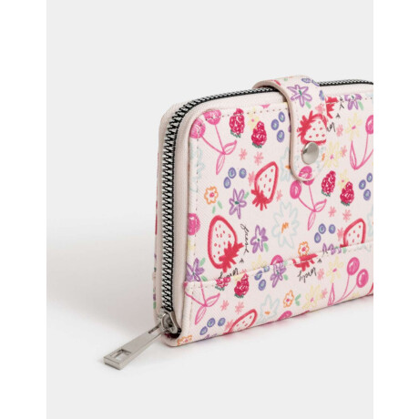 Billetera Cuerina Con Solapa Blanco Crudo