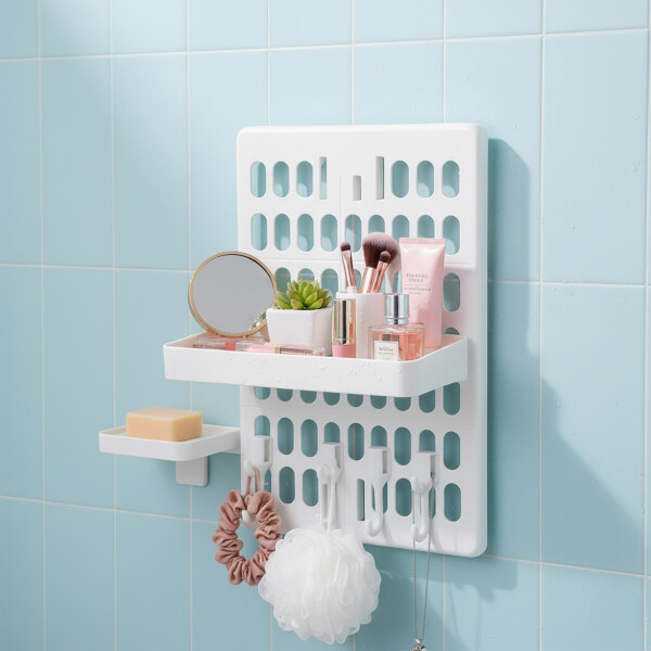 Panel Tablero Organizador Ranurado de Pared Cocina Baño Color Blanco