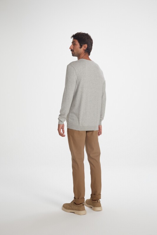 BLUSAO MASCULINO ADULTO (SWEATER) CINZA MESCLA