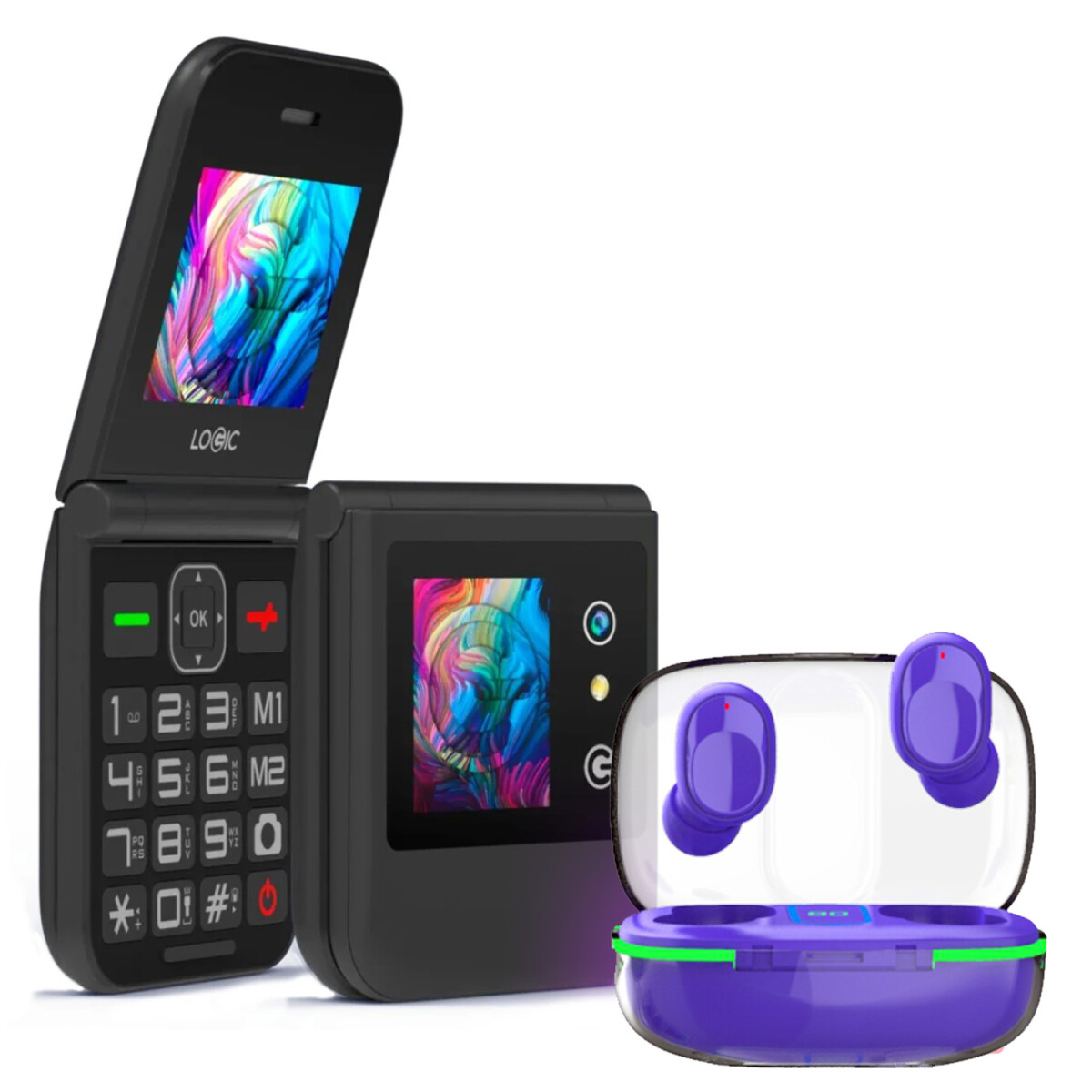 Logic Z8l Flip Lte 4g Micro Sd Radio Dual Sim + Regalo - NEGRO 