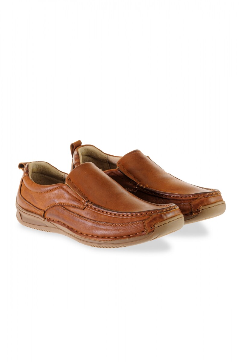 ZAPATO DE GAMUZA SIN CORDONES - Marron 