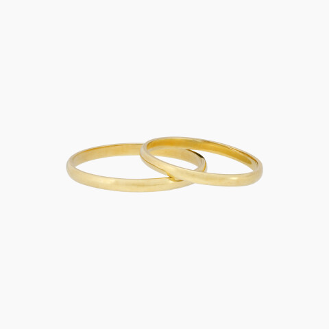 Par de alianzas en oro 18K modelo bombé Par De Alianzas En Oro 18k Modelo Bombé