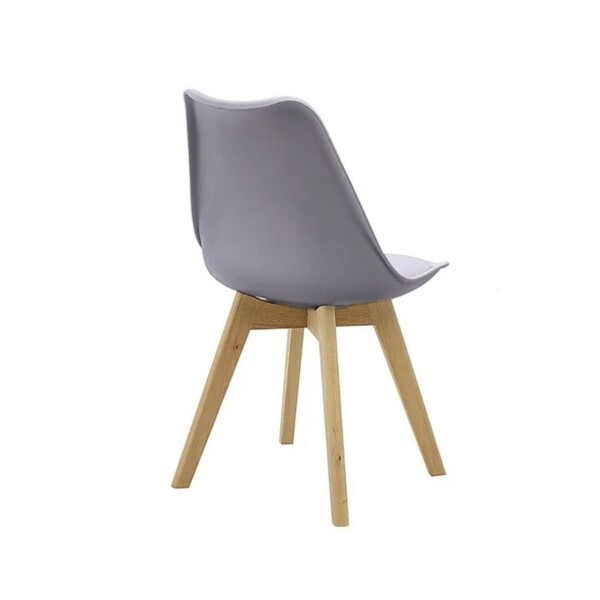 Silla de Comedor Nórdica Estilo Eames de Madera Acolchonada Color Gris x4 Unidades Silla de Comedor Nórdica Estilo Eames de Madera Acolchonada Color Gris x4 Unidades
