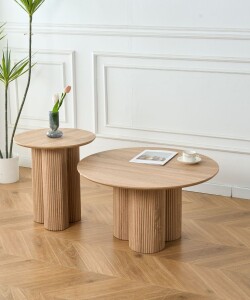 MESA DE CENTRO MONICA SET Roble - CIRCULAR