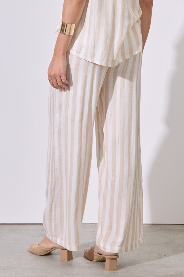 Pantalon Fluido Lineas BEIGE