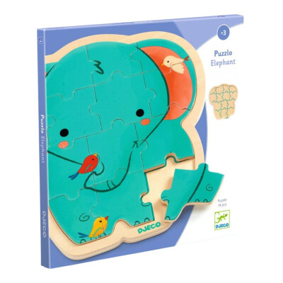 Puzzle Elefante 14 Piezas +3 Djeco Puzzle Elefante 14 Piezas +3 Djeco