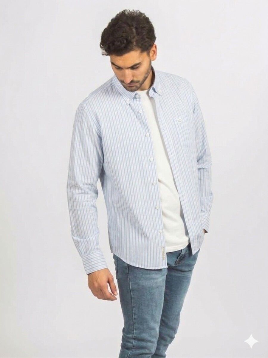 Camisa fantasia - Raya celeste claro 