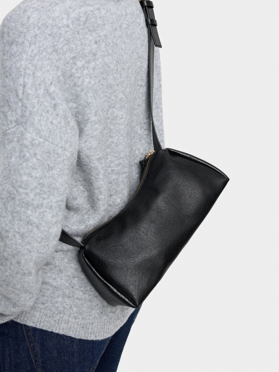 Bolso Bandolera Efecto Craquelado negro