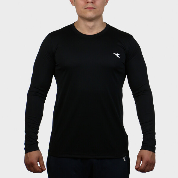 Remera Térmica Deportiva Hombre Diadora Dry Fit Negro-negro