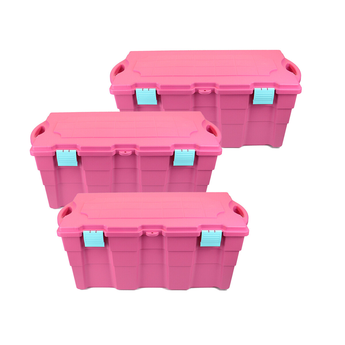 Set x3 Baúl 100 lts - ROSADO 