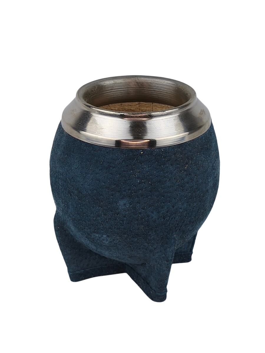 Mate de calabaza forrado en cuero modelo torpedo - Azul 