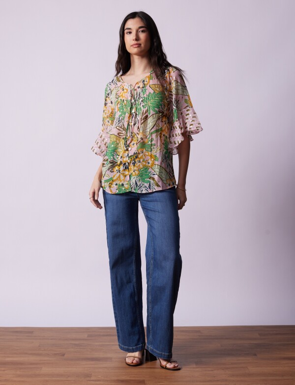 Blusa Cordel Printed MULTI/ROSA