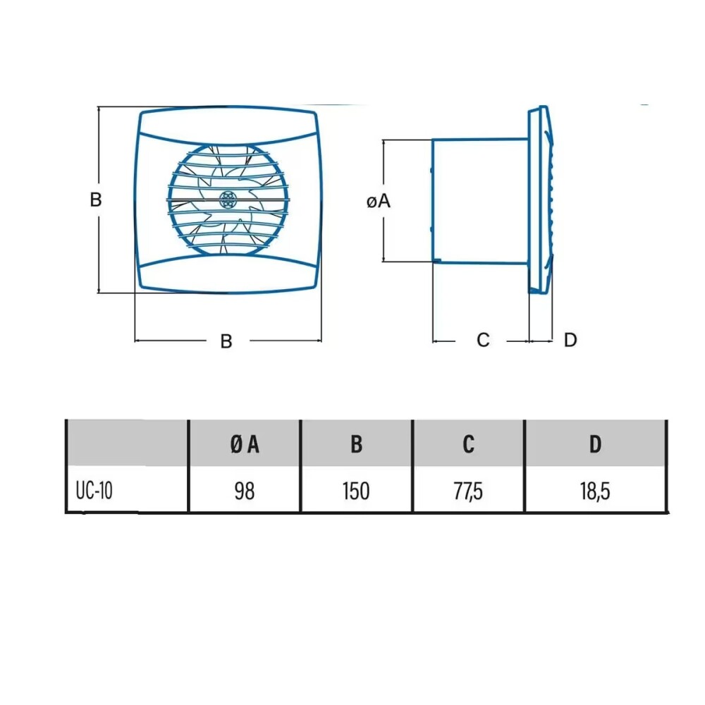 Extractor de bañoUC-10 Std. Extractor De Bañouc-10 Std.