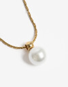 Cadena Corta con Dije Perla Cadena De Acero Con Dije Perla - Dorado