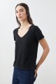 Remera escote en V negro