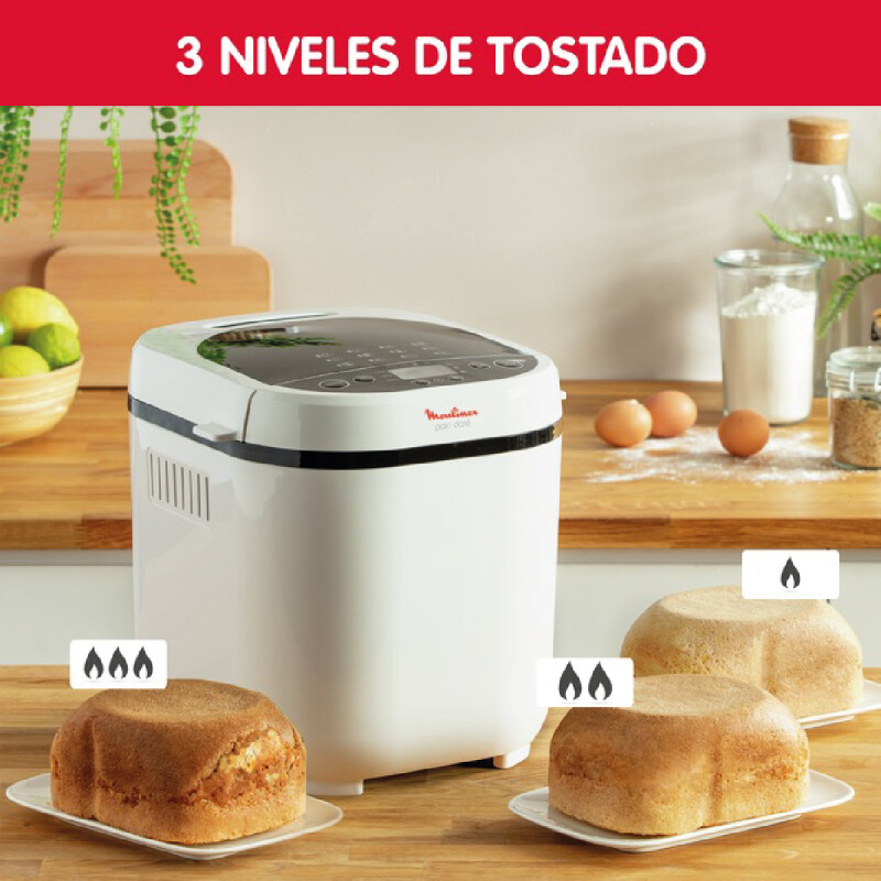 Maquina de Pan Moulinex Panetera Pain Doré, 12 Programas automaticos Maquina de Pan Moulinex Panetera Pain Doré, 12 Programas automaticos