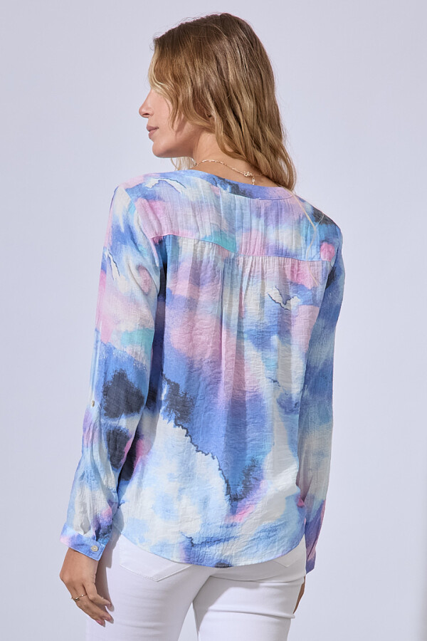 Blusa Gasa Shibori AZUL/MULTI