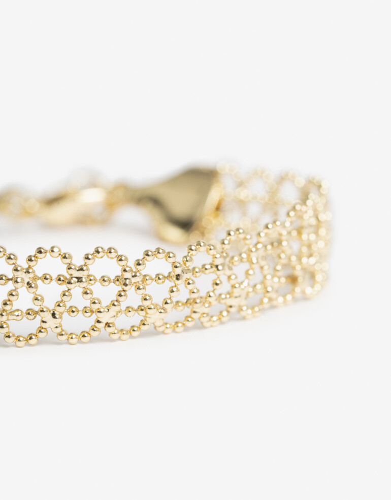 Pulseras Flexibles Metal Pulsera Flexible Texturada Dorada - Dorado