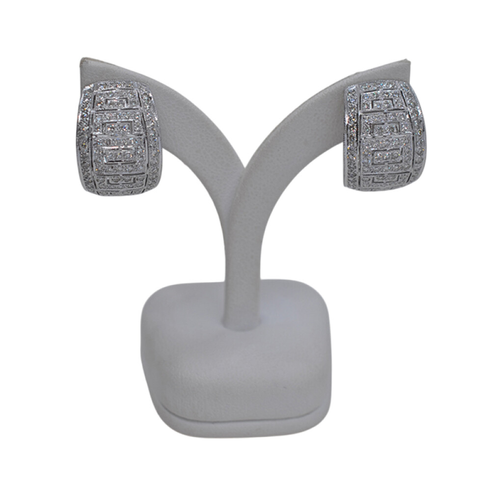 Caravanas clips en oro 18k blanco con brillantes Caravanas clips en oro 18k blanco con brillantes