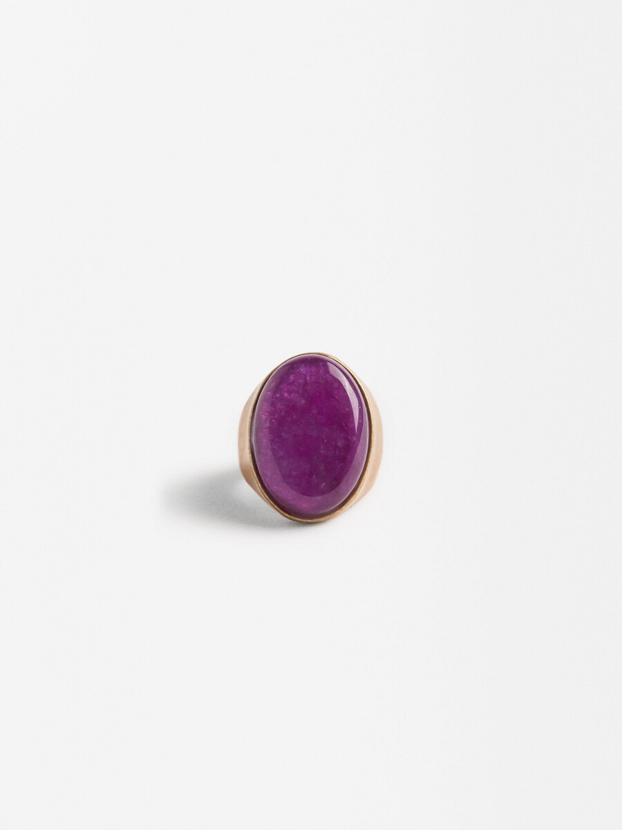 Anillo Maxi Con Piedra violeta
