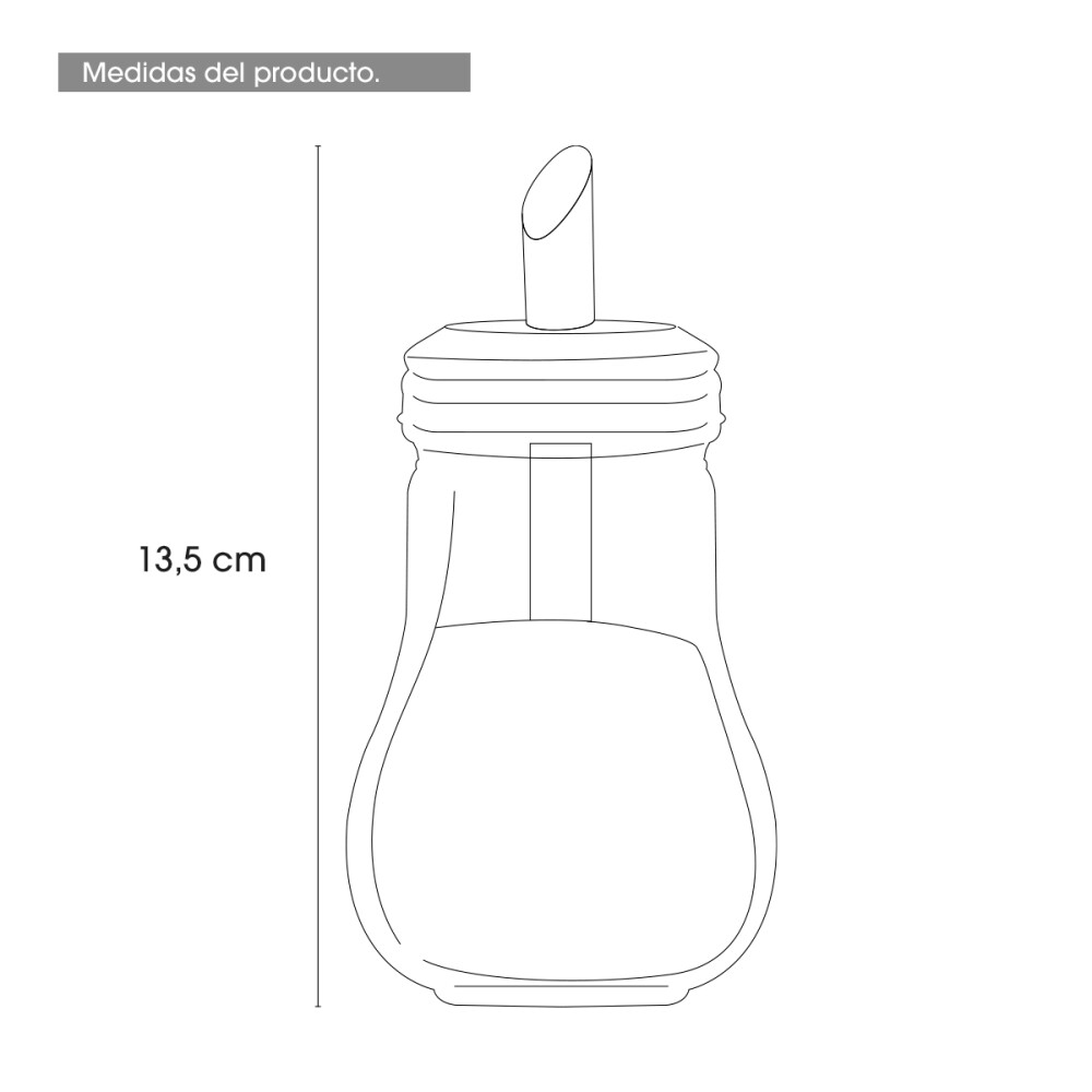 Dosificador De Vidrio 13.5 Cm Sal Azúcar Cocina Practico Acero