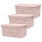 Set x3 Caja simil ratán 4 lts ROSADO