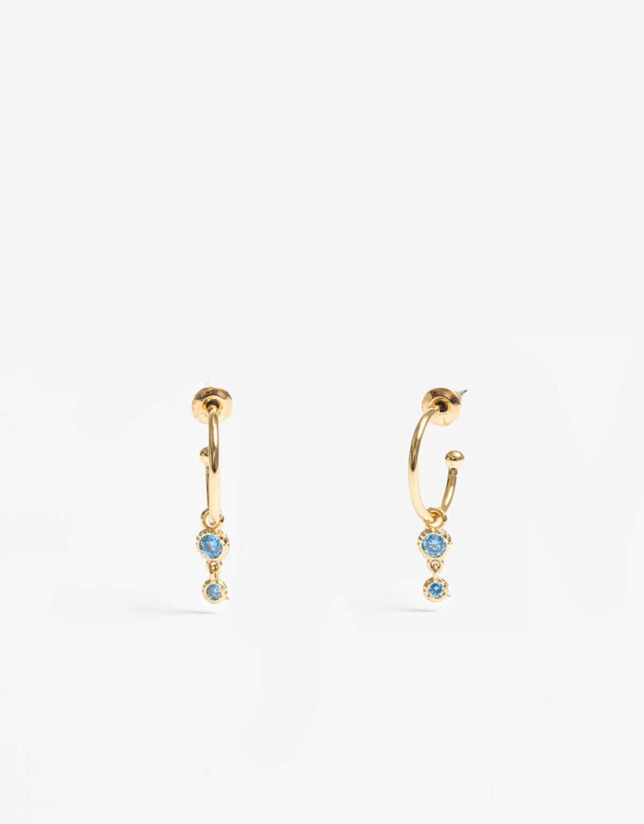 Set De Aros Con Cubic Zirconia - Dorado 