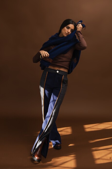 Tweed Pants Azul / Tweed Gris