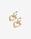 Aros Argollas Con Dijes Aros Argolla Metal Corazón - Dorado