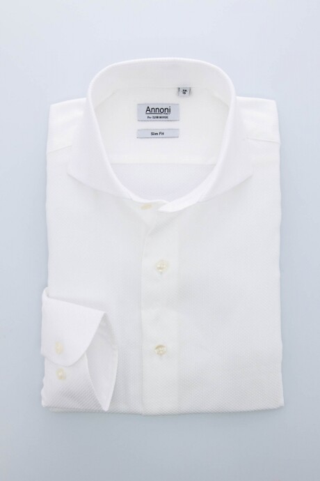 Camisa Annoni Hudson Collar Slim-Fit Blanca